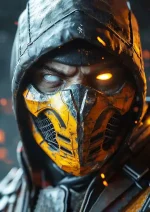 متال پوستر طرح بازی Mortal Kombat طرح اسکورپیون کد L1140