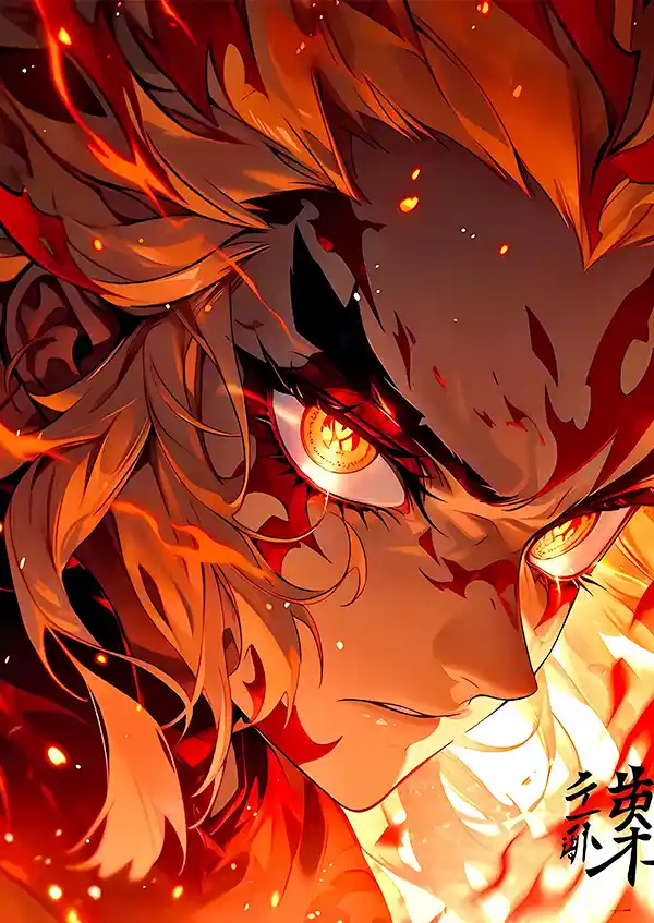 ddwq متال پوستر انیمه شیطان کش طرح Kyojuro Rengoku کد L1142 - Image 1