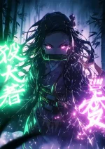 متال پوستر انیمه شیطان کش طرح نزوکو کد L1185