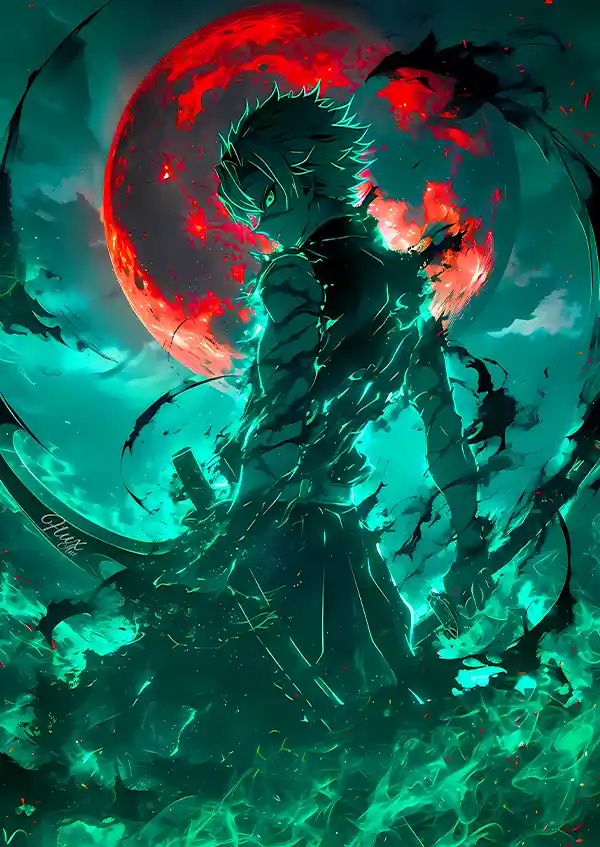 dqwwd متال پوستر انیمه شیطان کش طرح Kimetsu no Yaiba کد L1184 - Image 1