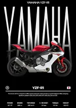 متال پوستر طرح موتور یاماها YZF-R1 کد L1219
