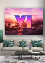 متال پوستر طرح بازی GTA 6 کد L1122 - Image 2