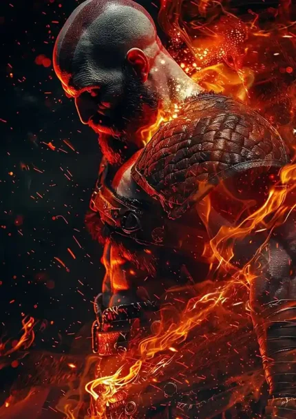 متال پوستر بازی God Of War طرح کریتوس کد L1229