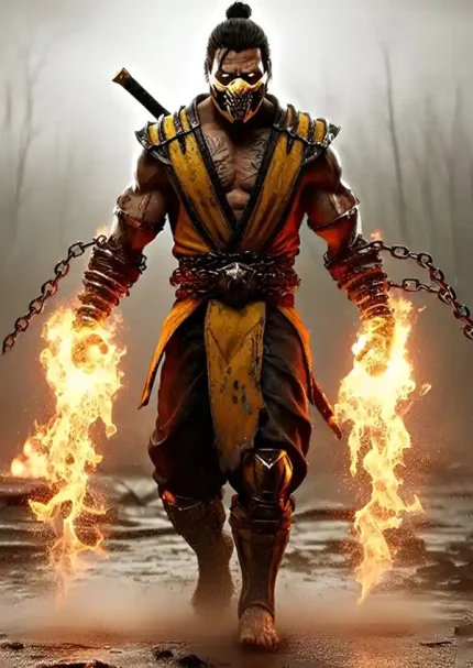 متال پوستر طرح بازی Mortal Kombat طرح اسکورپیون کد L1261