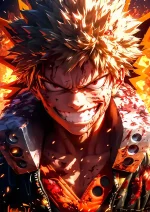 متال پوستر انیمه My Hero Academia طرح Katsuki Bakugo کد L1257