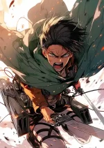 متال پوستر انیمه Attack on Titan طرح Levi Ackerman کد L1276