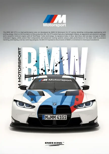 متال پوستر طرح ماشین BMW کد L1884