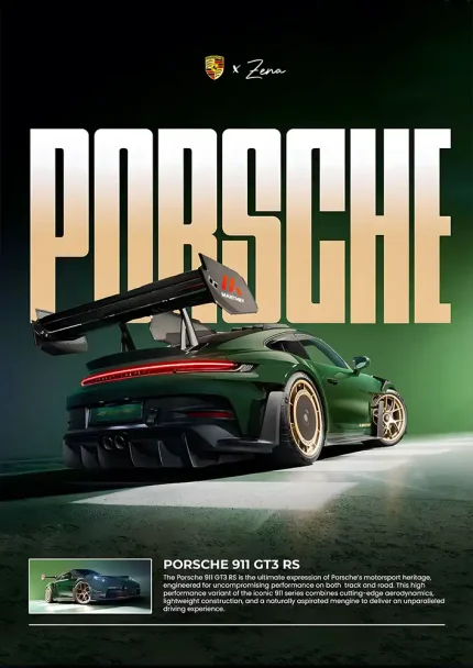 متال پوستر طرح ماشین Porsche 911 کد L1889