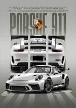 متال پوستر طرح ماشین Porsche 911 کد L1890