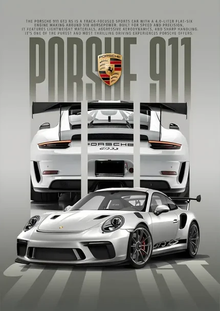متال پوستر طرح ماشین Porsche 911 کد L1890