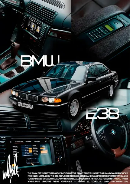 متال پوستر طرح ماشین BMW کد L1891