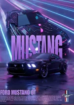 متال پوستر طرح ماشین Mustang GT کد L1892
