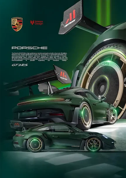 متال پوستر طرح ماشین Porsche کد L1894