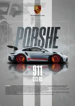 متال پوستر طرح ماشین Porsche 911 کد L1901