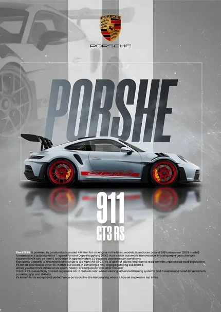 متال پوستر طرح ماشین Porsche 911 کد L1901