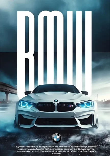 متال پوستر طرح ماشین BMW کد L1905