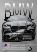 متال پوستر طرح ماشین BMW کد L1906
