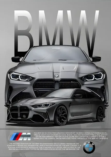 متال پوستر طرح ماشین BMW کد L1906