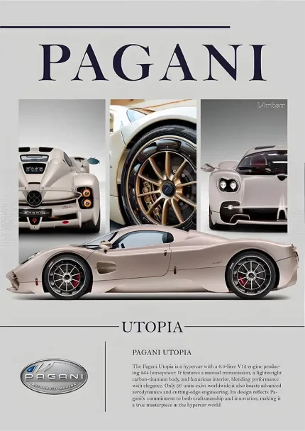 متال پوستر طرح ماشین Pagani کد L1908