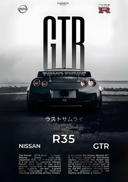 متال پوستر طرح ماشین نیسان GTR کد L1909