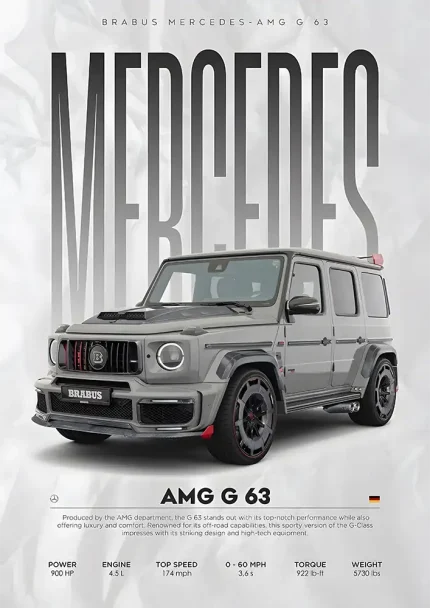 متال پوستر طرح ماشین Mercedes Benz G63 کد L1910