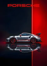 متال پوستر طرح ماشین Porsche 911 کد L1911