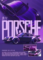 متال پوستر طرح ماشین Porsche 911 کد L1913