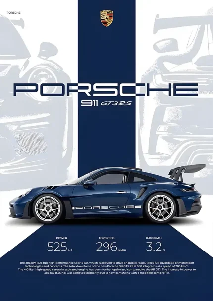 متال پوستر طرح ماشین Porsche 911 کد L1918