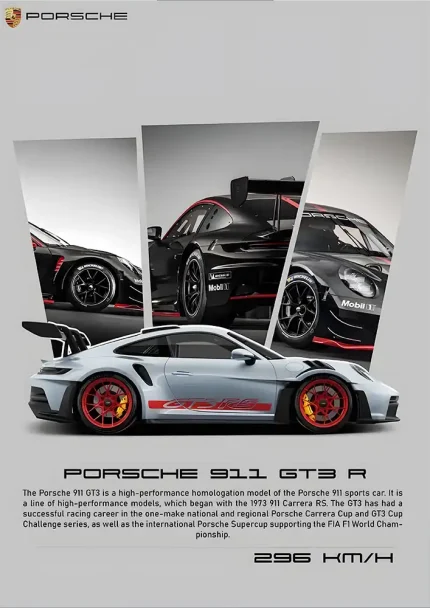 متال پوستر طرح ماشین Porsche 911 کد L1919