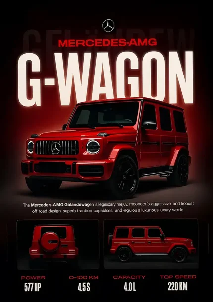 متال پوستر طرح ماشین Mercedes Benz G-Wagon کد L1924