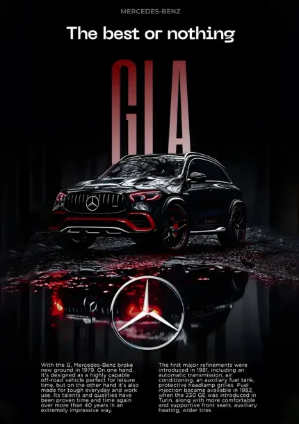 متال پوستر طرح ماشین Mercedes Benz GLA کد L1932