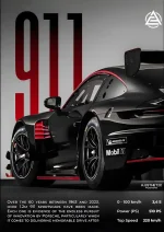 متال پوستر طرح ماشین Porsche 911 کد L1935