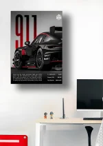 متال پوستر طرح ماشین Porsche 911 کد L1935 - Image 2