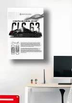 متال پوستر طرح ماشین Mercedes Benz CLS 63 کد L1936 - Image 2