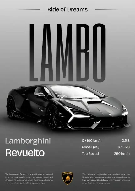 متال پوستر طرح Lamborgini کد L1937