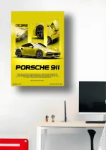 متال پوستر طرح ماشین Porsche 911 کد L1938 - Image 2