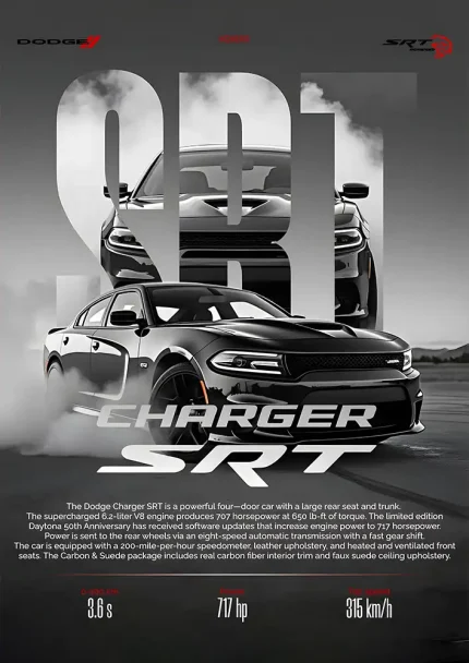 متال پوستر طرح ماشین Dodge Charger SRT کد L1945