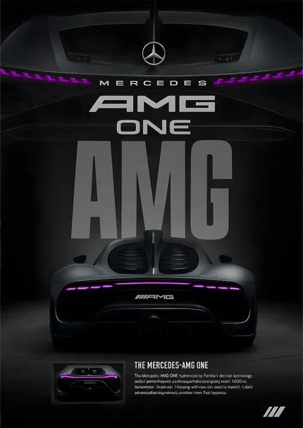متال پوستر طرح ماشین Mercedes Benz AMG کد L1947