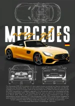 متال پوستر طرح ماشین Mercedes Benz کد L1954