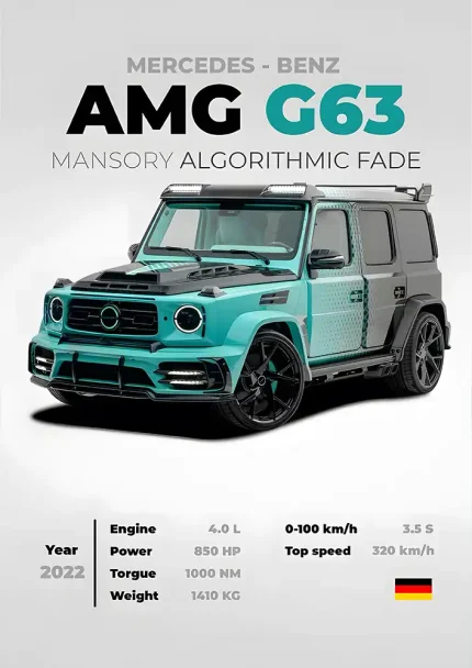 متال پوستر طرح ماشین Mercedes Benz AMG-G63 Mansory کد L1958