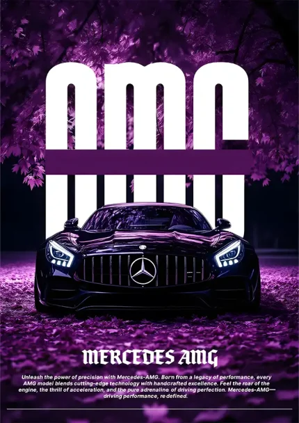 متال پوستر طرح ماشین Mercedes Benz AMG کد L1959