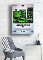 متال پوستر طرح ماشین Lamborgini کد L1960 - Image 2