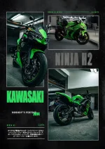 متال پوستر موتور طرح Kawasaki Ninja H2 کد L1961