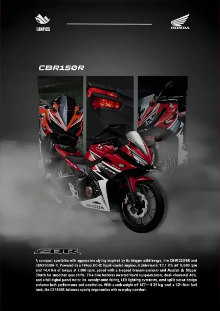 متال پوستر موتور طرح Honda CBR150R کد L1966