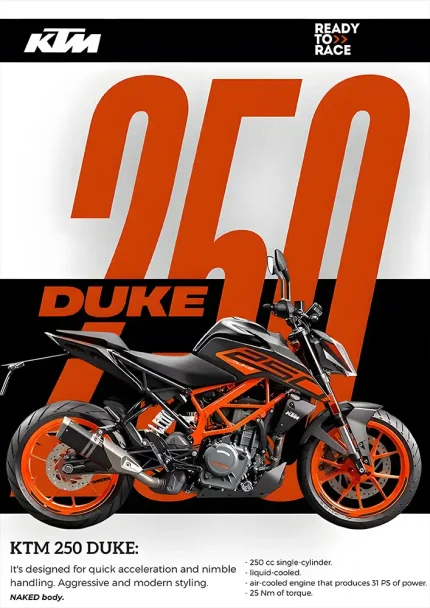 متال پوستر موتور طرح KTM 250 Duke کد L1967