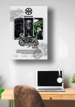 متال پوستر موتور طرح Kawasaki Ninja H2 کد L1969 - Image 2