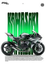 متال پوستر موتور طرح Kawasaki Ninja H2R کد L1971