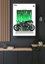 متال پوستر موتور طرح Kawasaki Ninja H2R کد L1971 - Image 2
