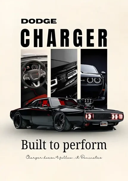 متال پوستر ماشین طرح Dodge Charger کد L1972
