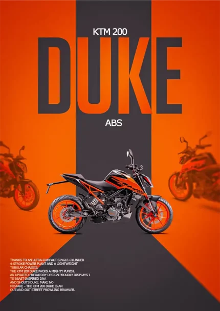 متال پوستر موتور طرح KTM 200 Duke کد L1984